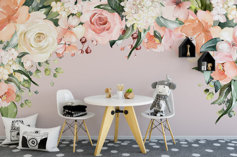 Brianna Rose Garden Floral Canopy Wall Decal