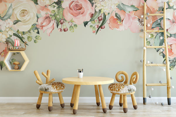Emma Rose Garden Floral Arch Canopy Wall Decal