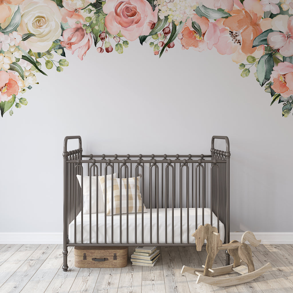 Emma Rose Garden Floral Arch Canopy Wall Decal