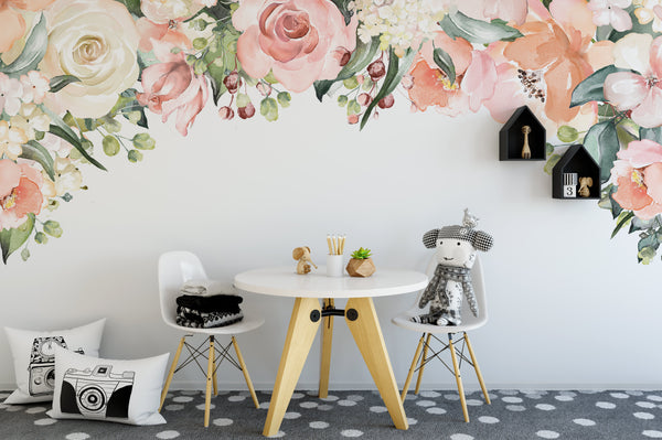Emma Rose Garden Floral Arch Canopy Wall Decal