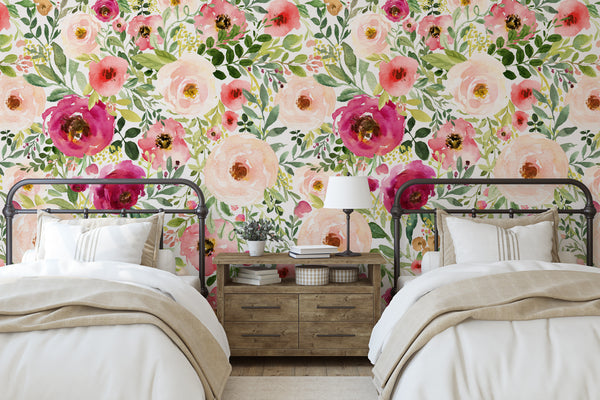 Jessica’s Farmhouse Pink Floral Wallpaper